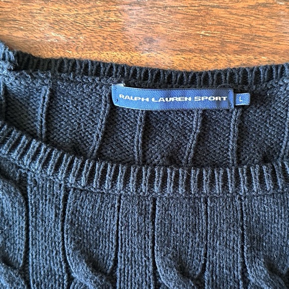 Ralph Lauren Sport Black Cable Knit Sweater Dress | Size L | 100% Cotton - Picture 3 of 6
